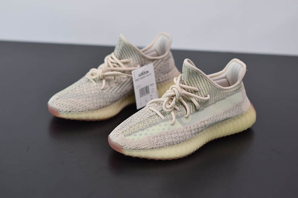 阿迪达斯Adidas YEEZY BOOST 350 V2鹅黄天使纯原版本运动爆米花跑鞋 货号：FV3042