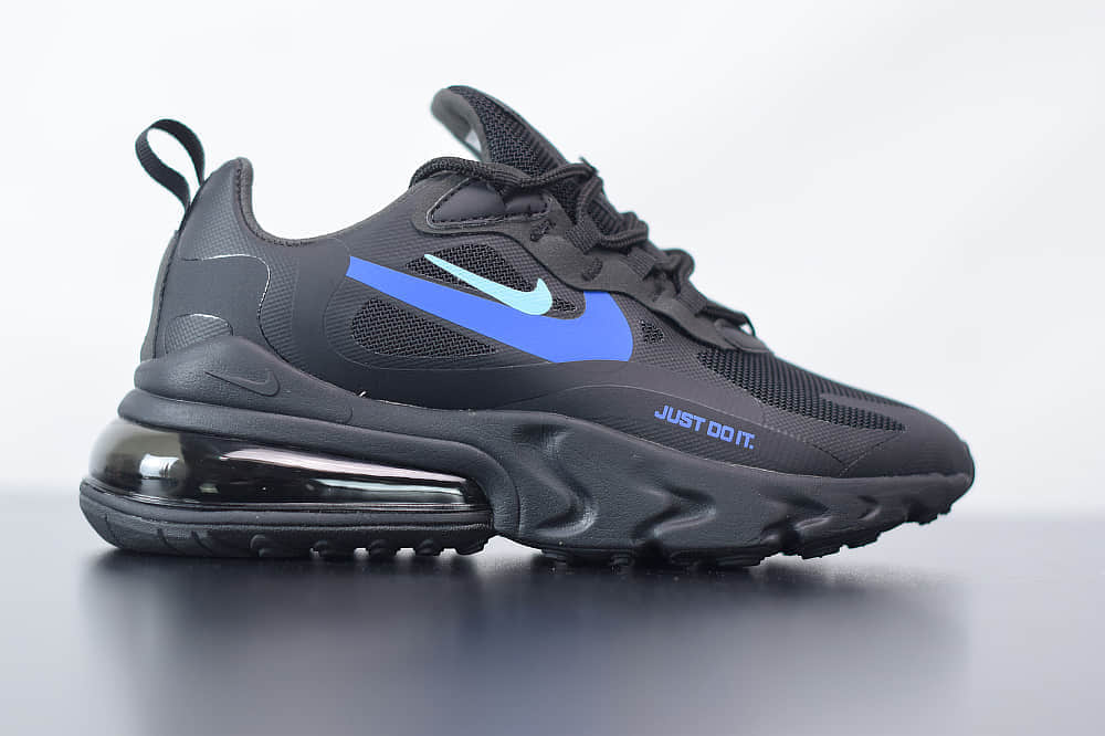 耐克Nike Air Max 270 React黑蓝色气垫运动鞋纯原版本 货号：CT2203-001