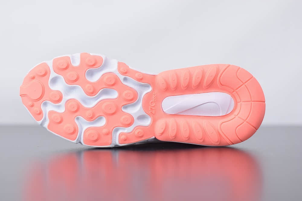 耐克Nike Air Max 270 React灰粉色气垫运动鞋纯原版本 货号：CJ0619-103