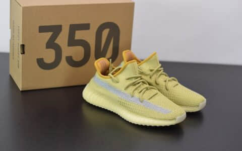 阿迪达斯ADIDAS YEZZY 350 V2黄侧透满天星休闲慢跑鞋纯原版本 货号：FX9034