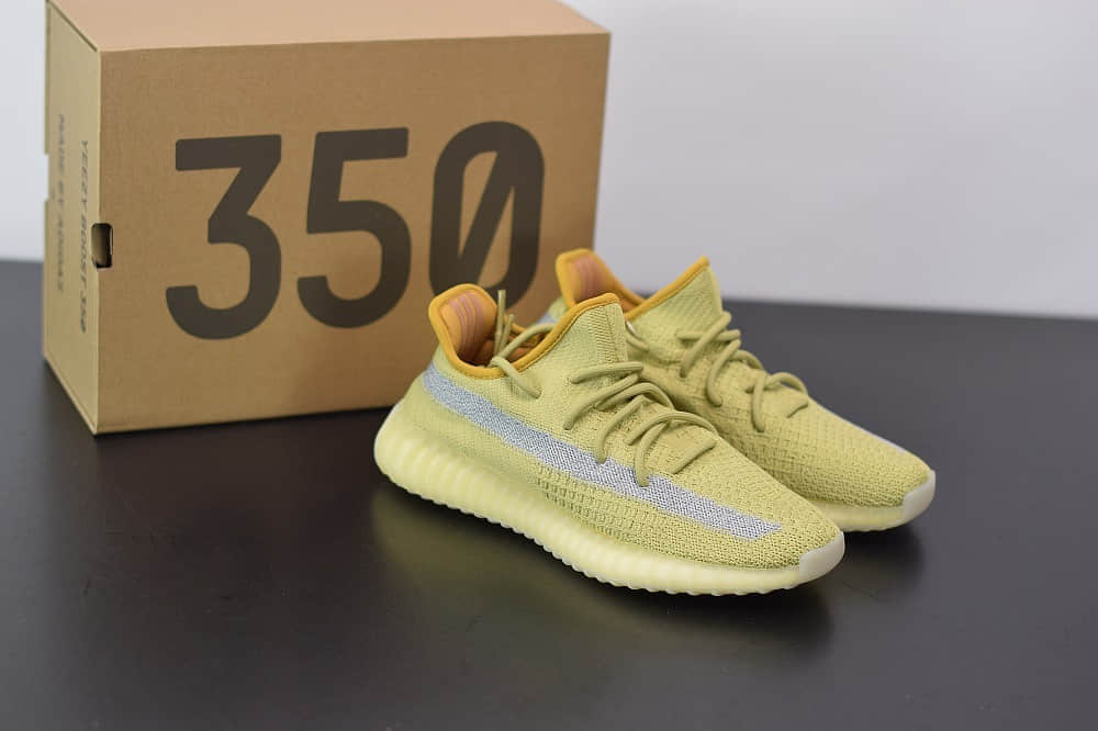 阿迪达斯ADIDAS YEZZY 350 V2黄侧透满天星休闲慢跑鞋纯原版本 货号：FX9034