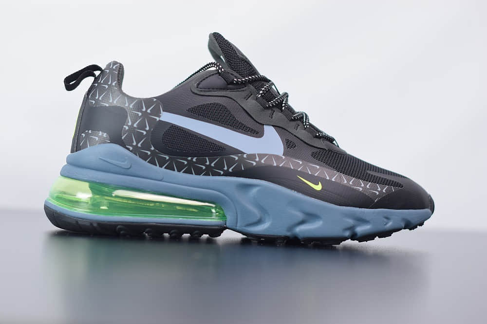 耐克Nike Air Max 270 React黑绿色气垫运动鞋纯原版本 货号：CT2538-001