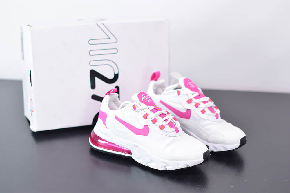 耐克Nike Air Max 270 React白粉色气垫运动鞋纯原版本 货号：CJ0619-100