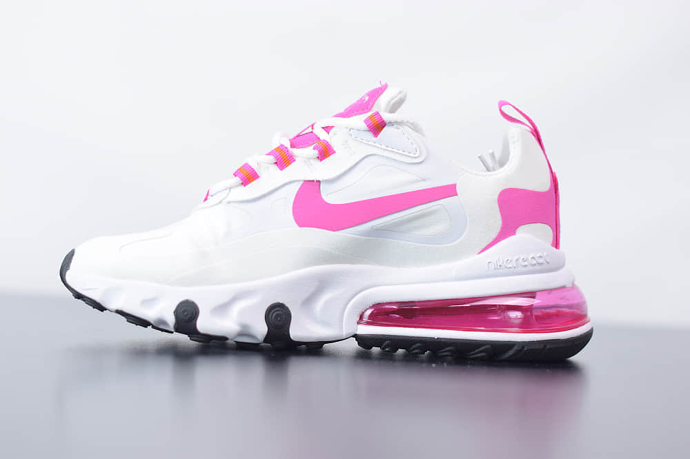 耐克Nike Air Max 270 React白粉色气垫运动鞋纯原版本 货号：CJ0619-100