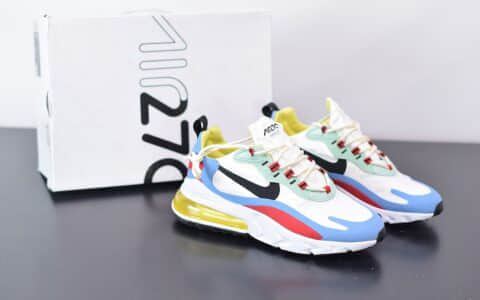 耐克Nike Air Max 270 React红黄蓝色气垫运动鞋纯原版本 货号：AT6174-002