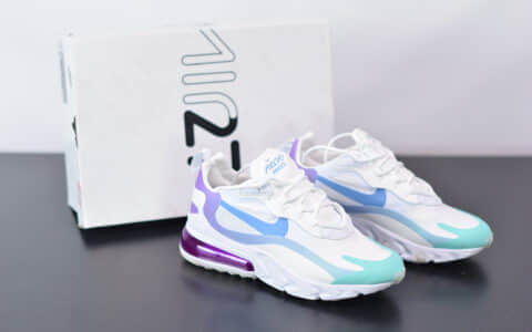 耐克Nike Air Max 270 React蓝紫渐变气垫运动鞋纯原版本 货号：AT6174-102