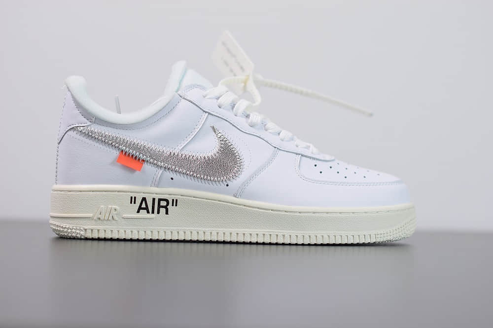 耐克OFF-WHITE X Air Force 1 OW空军一号联名白银低帮板鞋纯原版本 货号： AO4297-100