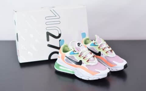 耐克Nike Air Max 270 React白绿紫色气垫运动鞋纯原版本 货号：CJ0620-600