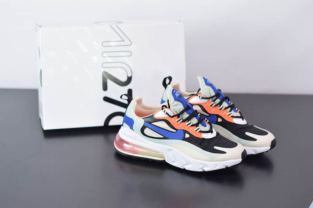 耐克Nike Air Max 270 React黑蓝色气垫运动鞋纯原版本 货号：CI3899-200