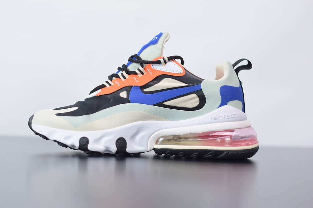 耐克Nike Air Max 270 React黑蓝色气垫运动鞋纯原版本 货号：CI3899-200