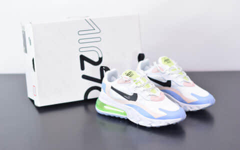 耐克Nike Air Max 270 React蓝绿紫色气垫运动鞋纯原版本 货号：CU4768-100