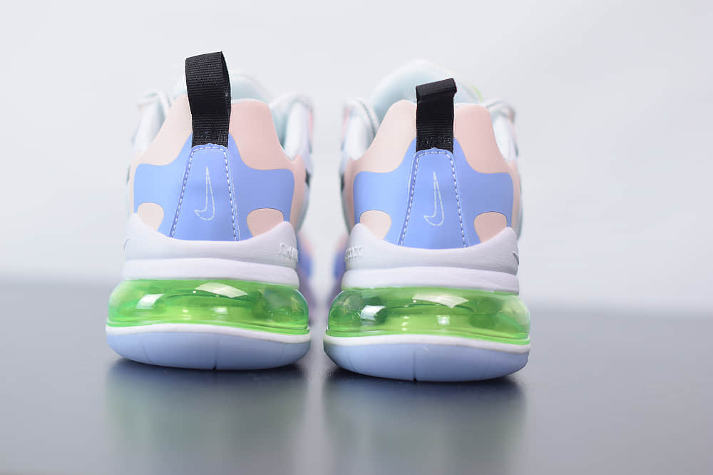 耐克Nike Air Max 270 React蓝绿紫色气垫运动鞋纯原版本 货号：CU4768-100