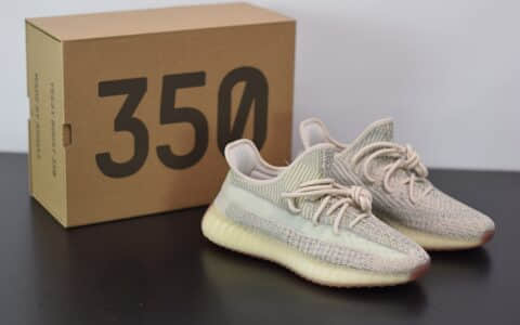 阿迪达斯ADIDAS YEZZY 350 V2拼接鹅黄满天星休闲慢跑鞋 货号：FW5318