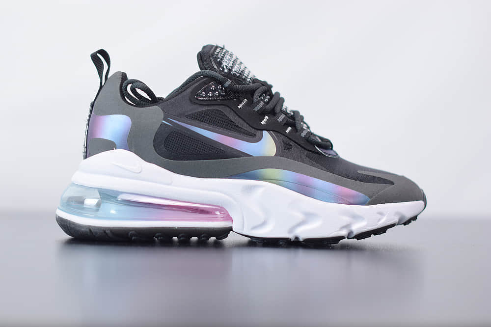 耐克Nike Air Max 270 React黑紫色气垫运动鞋纯原版本 货号：CT5064-001