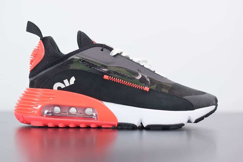耐克Air Max 2090黑白红色色半掌气垫跑鞋纯原版本  货号：CU9174-600