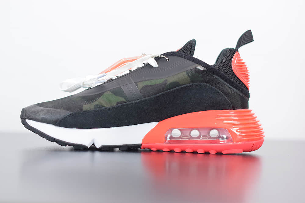 耐克Air Max 2090黑白红色色半掌气垫跑鞋纯原版本  货号：CU9174-600