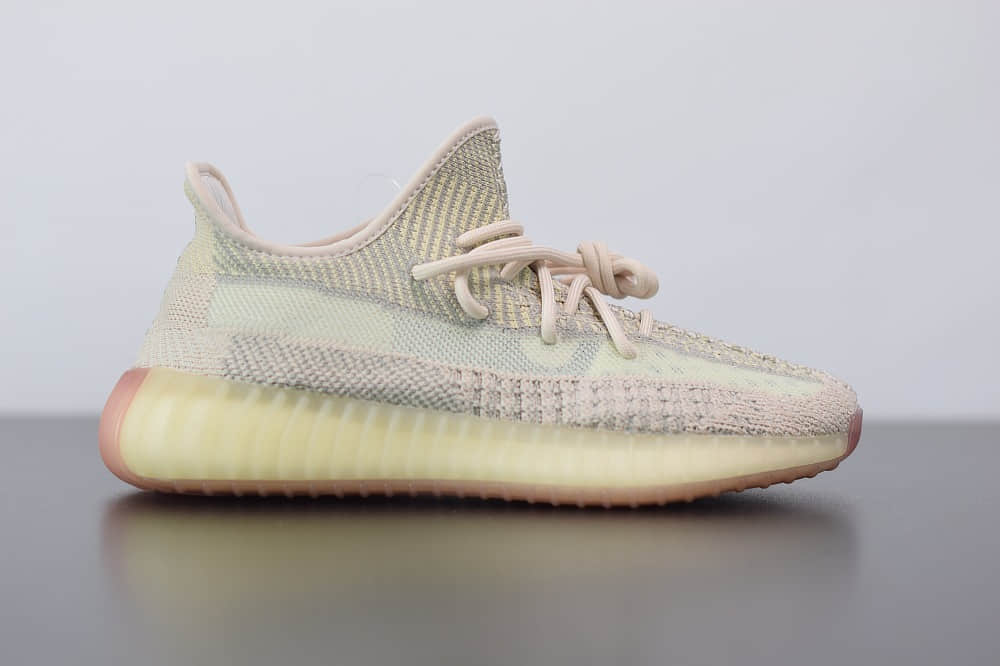 阿迪达斯ADIDAS YEZZY 350 V2拼接鹅黄满天星休闲慢跑鞋 货号：FW5318