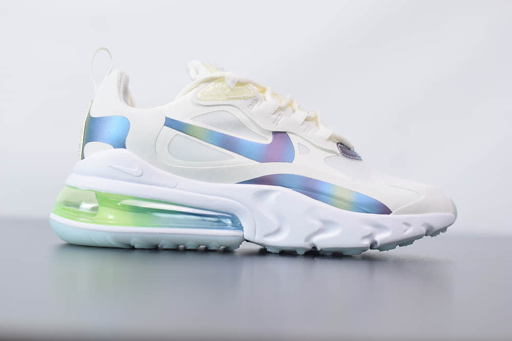 耐克Nike Air Max 270 React白绿色气垫运动鞋纯原版本 货号：CT5064-100