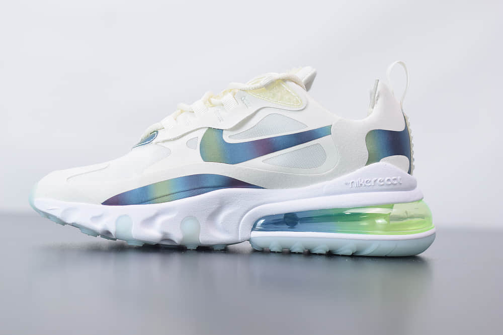 耐克Nike Air Max 270 React白绿色气垫运动鞋纯原版本 货号：CT5064-100