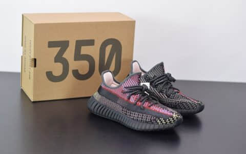 阿迪达斯Adidas Yeezy Boost 350 V2黑彩虹满天星休闲慢跑鞋纯原版本 货号：FX4145