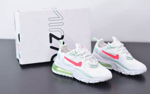 耐克Nike Air Max 270 React绿白红色气垫运动鞋纯原版本 货号：CV3025-100