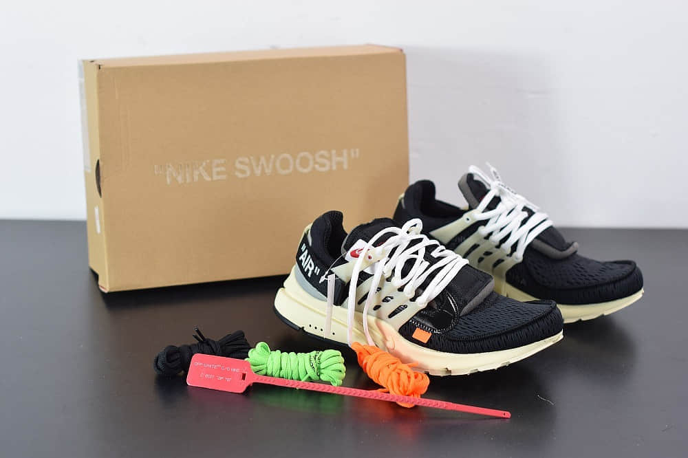 耐克Nike Air Presto x OFF-WHITE 2.0 The Ten耐克王解构黑色OW联名袜子跑鞋纯原版本 货号：AA3830-001