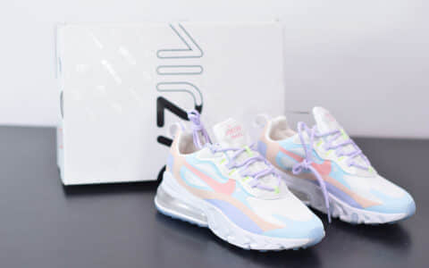 耐克Nike Air Max 270 React彩虹色气垫运动鞋纯原版本 货号：CQ4805-146