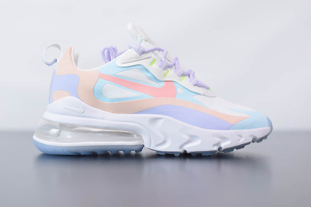 耐克Nike Air Max 270 React彩虹色气垫运动鞋纯原版本 货号：CQ4805-146