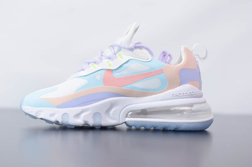 耐克Nike Air Max 270 React彩虹色气垫运动鞋纯原版本 货号：CQ4805-146