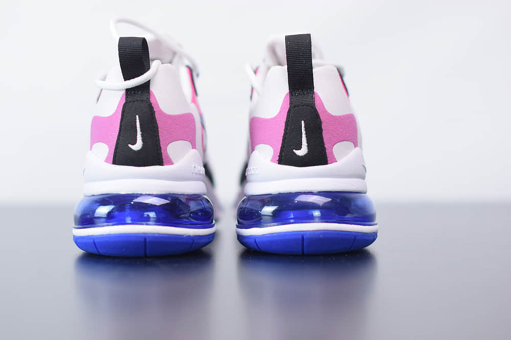 耐克Nike Air Max 270 React白蓝粉气垫运动鞋纯原版本 货号：CI3899-100