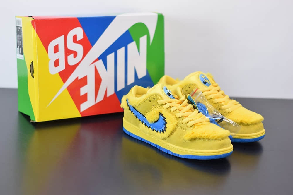 耐克NIKE SB DUNK LOW PRO QS黄蓝低帮跳舞小熊板鞋纯原版本 货号：CJ5378-700