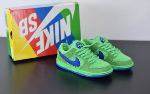 耐克Grateful Dead x Nike SB Dunk Low “Green Bear”绿蓝低帮跳舞小熊板鞋纯原版本 货号：CJ5378-300