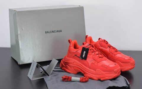 巴黎世家Balenciaga Triple S大红标识复古老爹鞋纯原版本