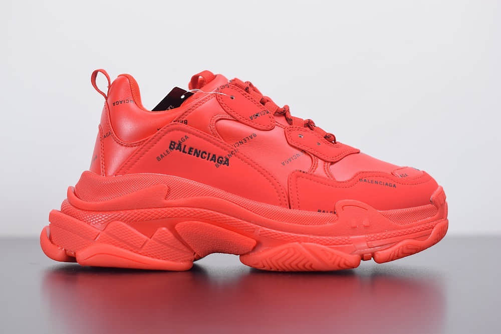 巴黎世家Balenciaga Triple S大红标识复古老爹鞋纯原版本