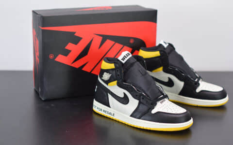 乔丹Air Jordan 1 RETRO HIGH 禁止转卖黑黄高帮篮球鞋纯原版本 货号：861428-107