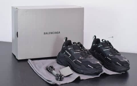 巴黎世家Balenciaga Triple S黑色标识复古老爹鞋纯原版本