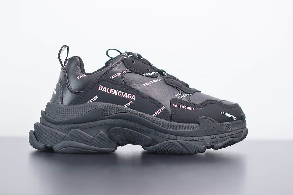 巴黎世家Balenciaga Triple S黑色标识复古老爹鞋纯原版本