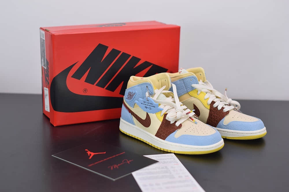 乔丹Air Jordan 1 Mid “Fearless”AJ1中帮非洲风情篮球鞋纯原版本 货号：CU2803-200