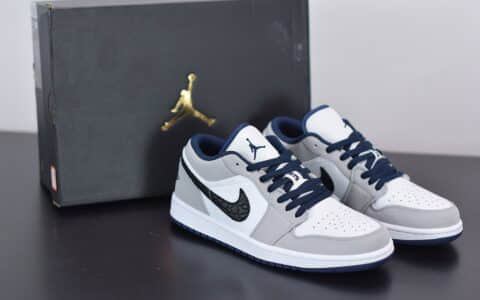 乔丹Air Jordan 1 Low AJ1低帮蓝蛇纹独立日板鞋纯原版本 货号：553558-103