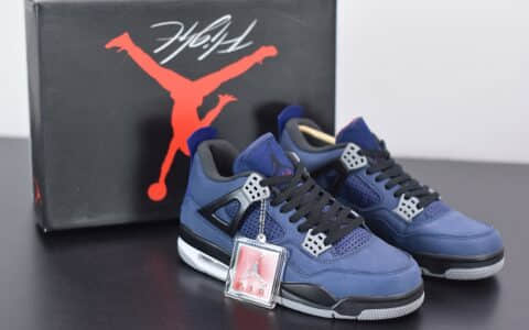 乔丹Air Jordan 4 WNTR “Loyal Blue”AJ4小阿姆黑蓝毛巾公牛篮球鞋纯原版本 货号：CQ9597-401