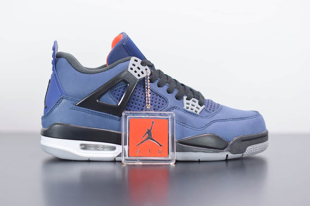 乔丹Air Jordan 4 WNTR “Loyal Blue”AJ4小阿姆黑蓝毛巾公牛篮球鞋纯原版本 货号：CQ9597-401