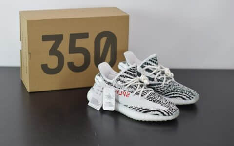 阿迪达斯AdidasOWF Yeezy Boost 350V2白斑马慢跑鞋纯原版本 货号：CP9654