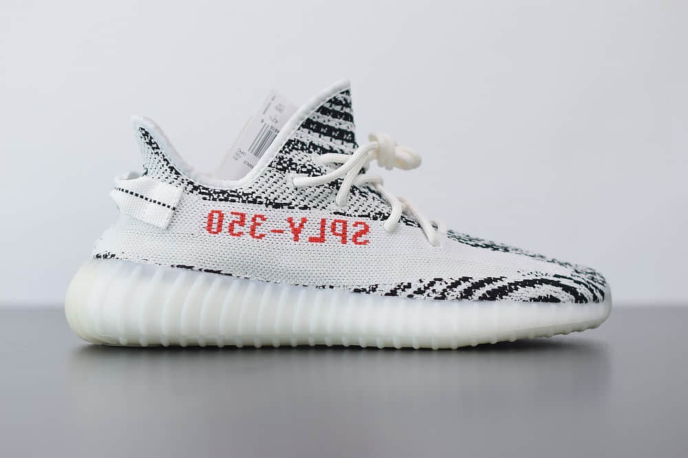 阿迪达斯AdidasOWF Yeezy Boost 350V2白斑马慢跑鞋纯原版本 货号：CP9654