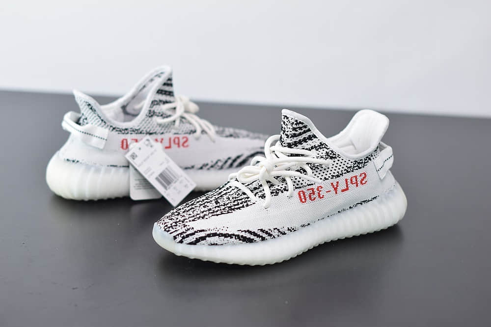 阿迪达斯AdidasOWF Yeezy Boost 350V2白斑马慢跑鞋纯原版本 货号：CP9654