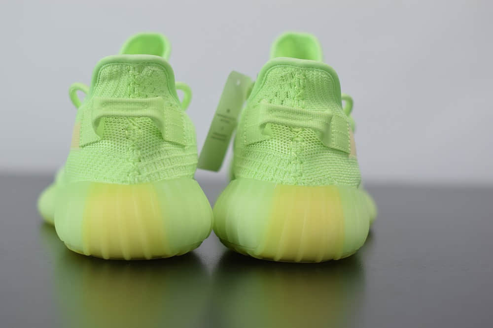 阿迪达斯Adidas Yeezy Boost 350 V2荧光绿休闲慢跑鞋纯原版本 货号：EG5293