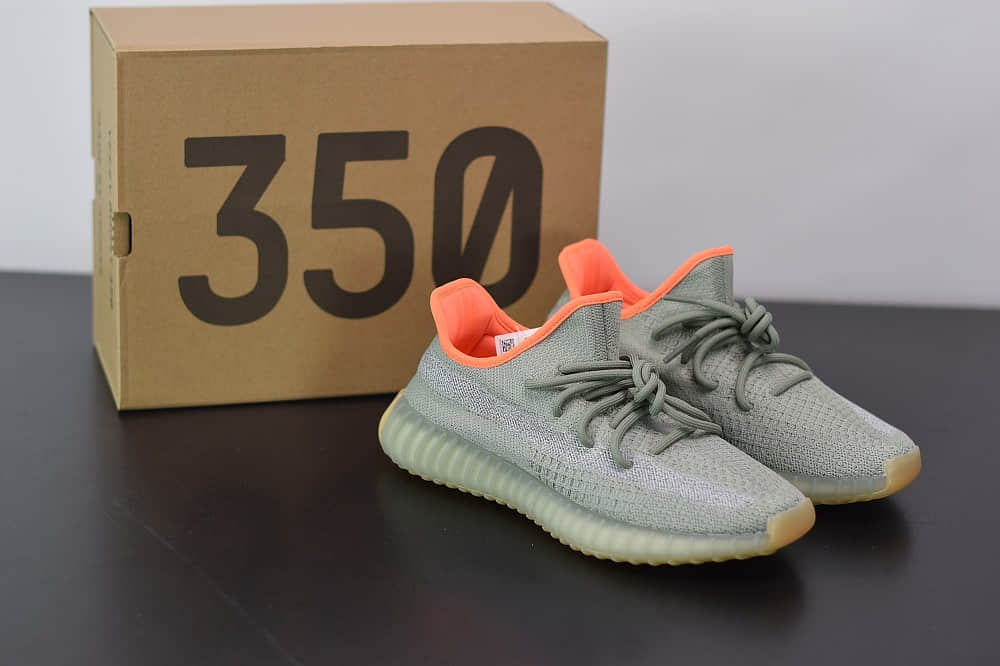 阿迪达斯ADIDAS YEZZY 350 V2鼠尾草休闲慢跑鞋纯原版本 货号：FX9035