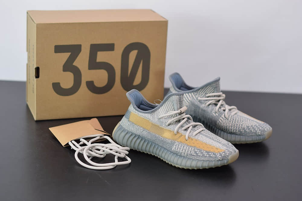 阿迪达斯ADIDAS YEZZY 350 V2灰蓝配色休闲慢跑鞋纯原版本 货号：FZ5421