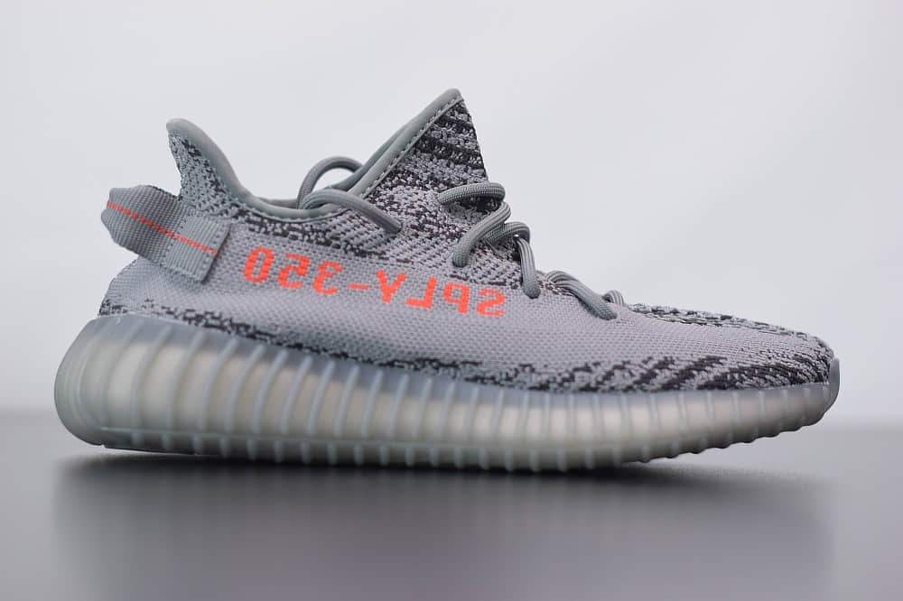 阿迪达斯ADIDAS YEZZY 350 V2新灰橙斑马爆米花休闲慢跑鞋纯原版本 货号：AH2203
