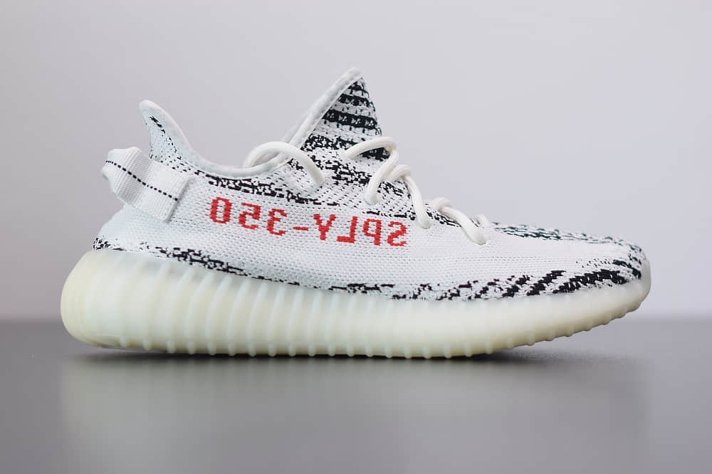 阿迪达斯ADIDAS YEZZY 350 V2白斑马爆米花休闲慢跑鞋纯原版本 货号：CP9654