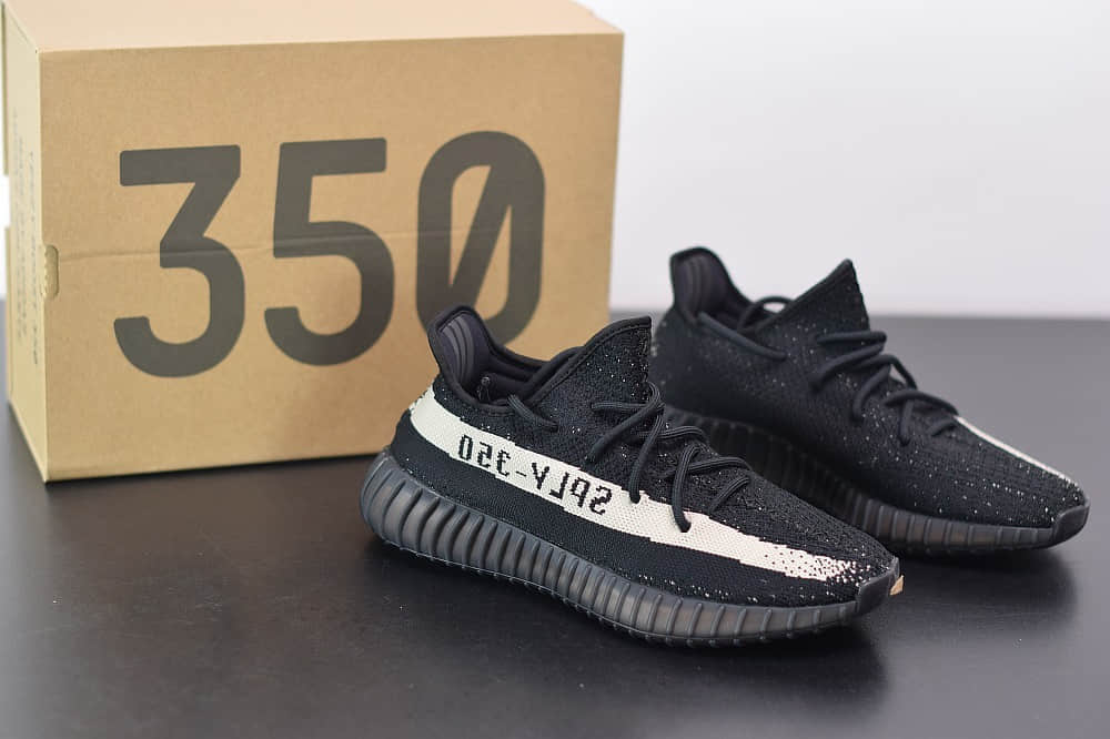 阿迪达斯ADIDAS YEZZY 350黑白爆米花休闲慢跑鞋纯原版本 货号：BY1604